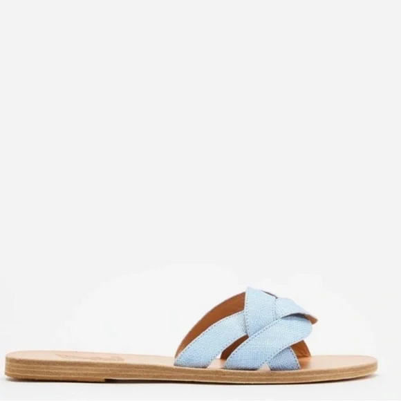 Ancient Greek Sandals Arachne Braided Raffia Slide Sandals NWT - Picture 3 of 12